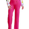Women Long Pants Buttons High Elastic Waist Straight Leg Pants - Image 6