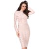 Women Long Sleeve Studded Button Bodycon Celebrity party Dress - Image 3
