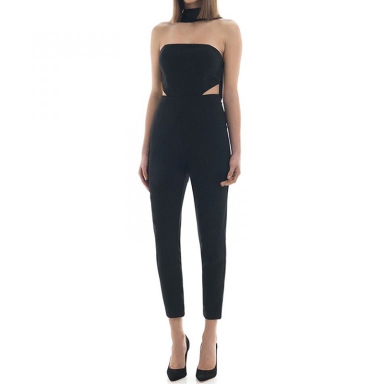 Women New Long Bodycon Sexy Club Runway Bandage Jumpsuit