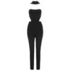 Women New Long Bodycon Sexy Club Runway Bandage Jumpsuit - Image 3