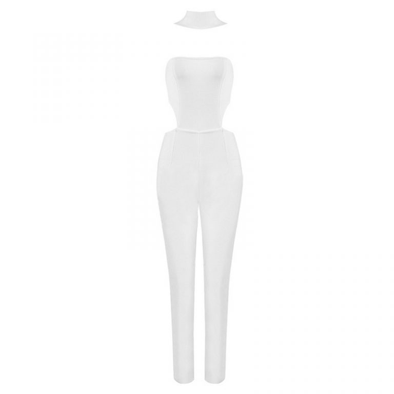 Women New Long Bodycon Sexy Club Runway Bandage Jumpsuit - Image 6