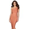 Women One Shoulder Sexy Sleeveless Bodycon Club Dress - Image 2