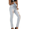 Women Overalls Faded Denim Jumpsuit - Image 2