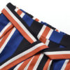 Women Pants Striped Deep Blue Split Wide Leg Pants - Image 4