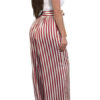 Women Pants Striped Drawstring High Waist Long Wide Leg Pants - Image 5