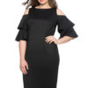 Women Plus Size Party Ruffles Shaping Bodycon Dress - Image 2