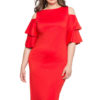 Women Plus Size Party Ruffles Shaping Bodycon Dress