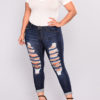 Women Plus Sized Distressed Jeans
