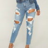 Women Ripped Skinny Distressed Denim Trousers