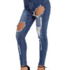 Women Ripped Skinny Leg Distressed Denim Pants