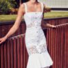 Women Sexy Spaghetti Strap Lace Club Mermaid Dress