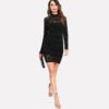 Women Sexy Transparent Sheer  Bodycon Party Dress Overlay 2 In 1 Dress - Image 5
