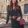 Women Shirt Chiffon Polka Dot Button Midi Dress - Image 2