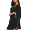 Women Skater Tassels Embroidered Midi Dress - Image 2
