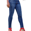 Women Slit Skinny Leg Denim Pants - Image 2