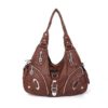 Women Soft Leather Durable Metal Handbag Crossbody Bag - Image 14