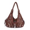 Women Soft Leather Durable Metal Handbag Crossbody Bag - Image 16