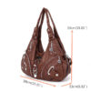 Women Soft Leather Durable Metal Handbag Crossbody Bag - Image 4
