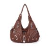Women Soft Leather Durable Metal Handbag Crossbody Bag - Image 5