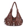 Women Soft Leather Durable Metal Handbag Crossbody Bag - Image 9