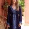 Women V Neck Long Sleeves Mini Dress