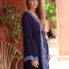 Women V Neck Long Sleeves Mini Dress - Image 2