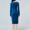 Women Velour Long Sleeve Shaping Midi Dress - Image 3