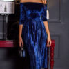 Women Velour Pleated Midi Dress - Image 4