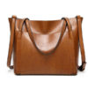 Women Vintage Leather Handbags Retro Shoulder Bag Tote Bag - Image 3