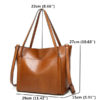 Women Vintage Leather Handbags Retro Shoulder Bag Tote Bag - Image 4