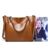 Women Vintage Leather Handbags Retro Shoulder Bag Tote Bag - Image 5