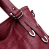 Women Vintage Soft Leather Handbag Large Capacity Stitching Crossbody Bag - Image 9