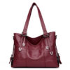Women Vintage Soft Leather Handbag Large Capacity Stitching Crossbody Bag - Image 12