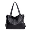 Women Vintage Soft Leather Handbag Large Capacity Stitching Crossbody Bag - Image 14