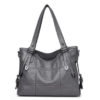 Women Vintage Soft Leather Handbag Large Capacity Stitching Crossbody Bag - Image 15