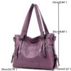 Women Vintage Soft Leather Handbag Large Capacity Stitching Crossbody Bag - Image 8