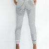 Women White Pants Striped Skinny Casual Pants - Image 3