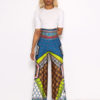 Women Wide Leg Trousers Ethnic Print High Waist Boho Pants