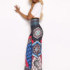 Women Wide Leg Trousers Ethnic Print High Waist Boho Pants - Image 4