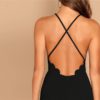 Women callop Trim Spaghetti Strap Sexy Short Party Dress - Image 5