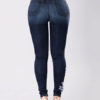 Women's Denim Embroidered Skinny Long Jeans - Image 5