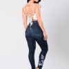 Women's Denim Embroidered Skinny Long Jeans - Image 3