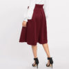 Womens High Waist Solid Office Lady Midi Skirt - Image 2