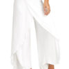 Women's Palazzo Pants Cropped Pants High Slit Draped Wide Leg Pants - Image 2