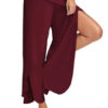 Women's Palazzo Pants Cropped Pants High Slit Draped Wide Leg Pants - Image 4