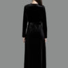Women's V Neck High Low Velour Wrap Maxi Dresses - Image 3