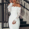 Bardot Lace Sheath Sexy Bodycon Dress