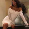 Bardot Lace Sheath Sexy Bodycon Dress - Image 2