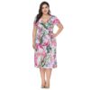 Bohemian Floral print plus size Office Lady short dress