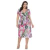 Bohemian Floral print plus size Office Lady short dress - Image 2